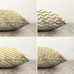 - Sonil-K4luset302-Gorsel2 - Realhomes  Altın Varaklı Geometrik 4'lü Çift Taraflı Şönil Yastık Kırlent Kılıf Seti Realhomes