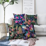 - Sonil-K4luset303-Gorsel1 - Realhomes  Rengarenk Çiçek Temalı 4'lü Çift Taraflı Şönil Yastık Kırlent Kılıf Seti Realhomes