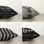 - Sonil-K4luset312-Gorsel2 - Realhomes  Siyah Gri Zeminde Geyik ve Yazılı Özel Tasarım 4'lü Çift Taraflı Şönil Kırlent Kılıf Seti Realhomes