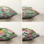 - Sonil-K4luset314-Gorsel2 - Realhomes Çiçek Temalı Filamingo 4'lü Çift Taraflı Şönil Yastık Kırlent Kılıf Seti Realhomes