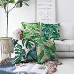 - Sonil-K4luset315-Gorsel1 - Realhomes Yaprak Desenli 4'lü Çift Taraflı Şönil Yastık Kırlent Kılıf Seti Realhomes