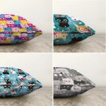 - Sonil-K4luset317-Gorsel2 - Realhomes  Sevimli Kediler 4'lü Çift Taraflı Şönil Yastık Kırlent Kılıf Seti Realhomes