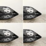 - Sonil-K4luset48-Gorsel2 - Realhomes  Siyah Zeminde Medusa Özel tasarım Dijital Baskılı Çift Taraflı Şönil Yastık Kırlent Kılıf Seti Realhomes