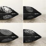 Realhomes Çift Taraflı Modern Black Frida Kahlo Tasarımlı 4'Lü Şönil Kırlent Kılıf Seti Realhomes