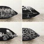 - Sonil-K4luset54-Gorsel2 - Realhomes Çift Taraflı Siyah Zeminde Ağaç Motifli Dijital Baskılı Özel Tasarım 4'Lü Şönil Kırlent Kılıf Seti Realhomes