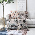 - Sonil-K4luset64-Gorsel1 - Realhomes  Geometrik ve Leopar Desen Tasarımlı Dijital Baskılı 4'lü Çift Taraflı Şönil Yastık Kırlent Kılıf Seti Realhomes