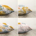 - Sonil-K4luset65-Gorsel2 - Realhomes Düz Ve Yatay Çizgiler Üzerinde Sulu Boya Tasarımlı Modern 4'Lü Çift Taraflı Şönil Kırlent Kılıf Seti Realhomes