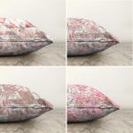 - Sonil-K4luset71-Gorsel2 - Realhomes  Geometrik Mermer Desenli Pembe Çiçek Motifli 4'lü Çift Taraflı Şönil Yastık Kırlent Kılıf Seti Realhomes