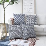 - Sonil-K4luset87-Gorsel1 - Realhomes Kot Zemin Üzerinde Geometrik Şekiller Motifli 4'lü Çift Taraflı Şönil Yastık Kırlent Kılıf Seti Realhomes