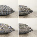 Kot Zeminde Ebru Sanatı Motifli Dijital Baskılı 4'lü Çift Taraflı Şönil Yastık Kırlent Kılıf Seti Realhomes