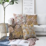 - Sonil-K4luset97-Gorsel1 - Realhomes Çift Taraflı Özel Tasarım Kurumuş Yaprak Ve Portre Çizim Motifli 4'lü Şönil Yastık Kırlent Kılıf Seti Realhomes