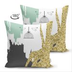 - Suet-K-7003-Gorsel2 - Realhomes Çift Taraflı Kafes Ve Kuş Motifli Gold Modern Motifler Süet Yastık Kırlent Kılıfı Realhomes