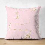 - Suet-K-7008-Gorsel1 - Realhomes Çift Taraflı Pembe Zemin Mermer Motifli Dijital Baskılı Modern Süet Yastık Kırlent Kılıfı Realhomes