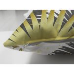 Çift Taraflı Mermer Zeminli Gold Ve Siyah Yapraklar Dijital Baskılı Modern Süet Kırlent Kılıfı Realhomes