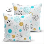 - Suet-K-7016-Gorsel2 - Realhomes Çift Taraflı Beyaz Zeminde Mavi Gold Puanlı Dijital Baskılı Modern Süet Yastık Kırlent Kılıfı Realhomes