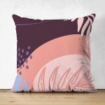 - Suet-K-7027-Gorsel1 - Realhomes Çift Taraflı Soyut Renkli Zeminde Bohem Çiçek Motifli Dijital Baskılı Modern Süet Yastık Kılıfı Realhomes