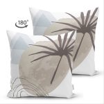 Çift Taraflı Minimal Çizimli Modern Motifler Dijital Baskılı Modern Süet Yastık Kırlent Kılıfı Realhomes