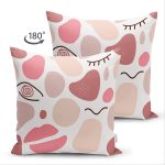 Çift Taraflı Renkli Bohem Motifli Dijital Baskılı Modern Süet Yastık Kırlent Kılıfı Realhomes