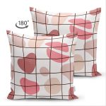 - Suet-K-7035-Gorsel2 - Realhomes Çift Taraflı Renkli Bohem Zeminli Kare Çizgiler Dijital Baskılı Modern Süet Yastık Kırlent Kılıfı Realhomes