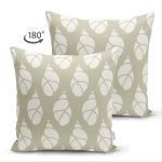 Çift Taraflı Vizon Zeminde Deniz Salyangozu Motifli Dijital Baskılı Modern Süet Yastık Kılıfı Realhomes