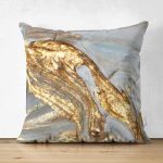 - Suet-K-7054-Gorsel1 - Realhomes Çift Taraflı Gold Detaylı Soyut Çizimli Dijital Baskılı Modern Süet Yastık Kırlent Kılıfı Realhomes