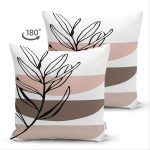 Çift Taraflı Onedraw Motifli Çiçek Dijital Baskılı Modern Süet Yastık Kırlent Kılıfı Realhomes