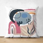 Çift Taraflı Estetik Tasarımlı Geometrik Şekiller Dijital Baskılı Modern Süet Yastık Kırlent Kılıfı Realhomes