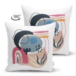 Çift Taraflı Estetik Tasarımlı Geometrik Şekiller Dijital Baskılı Modern Süet Yastık Kırlent Kılıfı Realhomes