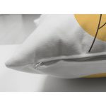 Çift Taraflı Sarı Pubra Renkli İnce Dal Motifli Dijital Baskılı Modern Süet Yastık Kırlent Kılıfı Realhomes