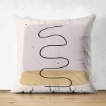 Çift Taraflı Renkli Onedraw Çizimli Dijital Baskılı Modern Süet Yastık Kırlent Kılıfı Realhomes