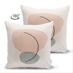 Çift Taraflı Renkli Onedraw Çizimli Dijital Baskılı Modern Süet Yastık Kırlent Kılıfı Realhomes