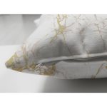 Çift Taraflı Mermer Gorunumlu Gold Detaylı Dijital Baskılı Modern Süet Yastık Kırlent Kılıfı Realhomes