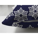 Çift Taraflı Lacivert Zeminli Beyaz Kartanesi Desenli Dijital Baskılı Modern Süet Kırlent Kılıfı Realhomes