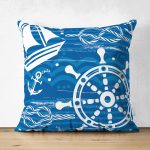 - Suet-K-7110-Gorsel1 - Realhomes Çift Taraflı Mavi Beyaz Zeminli Deniz Yıldızı Desenli Dijital Baskılı Modern Süet Yastık Kılıfı Realhomes