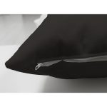 - Suet-K-7115-Gorsel3 - Realhomes Çift Taraflı Siyah Zeminde Coklu Gold Kalp Desenli Dijital Baskılı Modern Süet Yastık Kırlent Kılıfı Realhomes