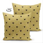 - Suet-K-7121-Gorsel2 - Realhomes Çift Taraflı Gold Zeminde Beyaz Ok Motifli Dijital Baskılı Modern Süet Yastık Kırlent Kılıfı Realhomes