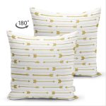 - Suet-K-7125-Gorsel2 - Realhomes Çift Taraflı Beyaz Zeminde Gold Ok Motifli Dijital Baskılı Modern Süet Yastık Kırlent Kılıfı Realhomes