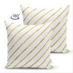 - Suet-K-7140-Gorsel2 - Realhomes Çift Taraflı Beyaz Zemin Üzerinde Gold Renkli Yatay Çizgili Modern Süet Yastık Kırlent Kılıfı Realhomes