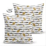 - Suet-K-7163-Gorsel2 - Realhomes  Çift Taraflı Siyah Beyaz Zeminli Gold Yaprak Desenli Dijital Baskılı Modern Süet Yastık Kılıfı Realhomes