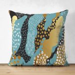 - Suet-K-7171-Gorsel1 - Realhomes  Çift Taraflı Renkli Zeminde Gold Detaylı Dijital Baskılı Modern Süet Yastık Kırlent Kılıfı Realhomes