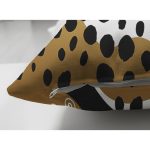 Çift Taraflı Sıyah Beyaz Zeminde Gold Detaylı Renkli Çizim Dijital Baskılı Modern Süet Yastık Kılıfı Realhomes