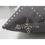 Çift Taraflı Gri Zeminli Kar Tanesi Desenli Dijital Baskılı Modern Süet Yastık Kırlent Kılıfı Realhomes