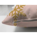 - Suet-K-7176-Gorsel3 - Realhomes Çift Taraflı Pudra Zeminde Gold Renkli Kar Tanesi Desenli Dijital Baskılı Modern Süet Kırlent Kılıfı Realhomes