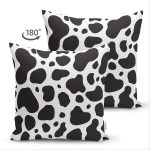 - Suet-K-7183-Gorsel2 - Realhomes Çift Taraflı Beyaz Zeminli Siyah Puantiye Desenli Dijital Baskılı Modern Süet Yastık Kırlent Kılıfı Realhomes