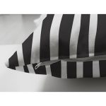 Çift Taraflı Beyaz Zeminli Siyah Çizgi Desenli Dijital Baskılı Modern Süet Yastık Kırlent Kılıfı Realhomes