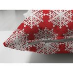 - Suet-K-7189-Gorsel3 - Realhomes Çift Taraflı Kırmızı Zemin Üzerinde Beyaz Kartanesi Desenli Modern Süet Yastık Kırlent Kılıfı Realhomes