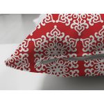 - Suet-K-7190-Gorsel3 - Realhomes Çift Taraflı Kırmızı Zemin Üzerinde Beyaz Kartanesi Desenli Modern Süet Yastık Kırlent Kılıfı Realhomes