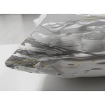 Çift Taraflı Gri Zemin Üzerinde Gold Detaylı Soft Çizim Desenli Modern Süet Yastık Kırlent Kılıfı Realhomes