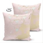 Çift Taraflı Renkli Zemin Üzerinde Üçgen Desenli Dijital Baskılı Modern Süet Yastık Kırlent Kılıfı Realhomes