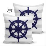 - Suet-K-7199-Gorsel2 - Realhomes Çift Taraflı Gri Beyaz Çizgili Çapa Desenli Dijital Baskılı Modern Süet Yastık Kırlent Kılıfı Realhomes